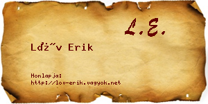 Löv Erik névjegykártya